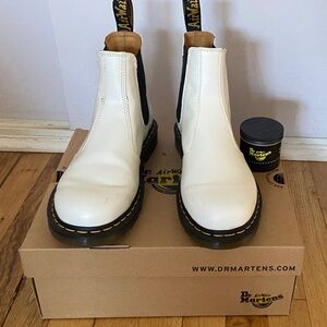 Dr. Martens White Ankle Boots